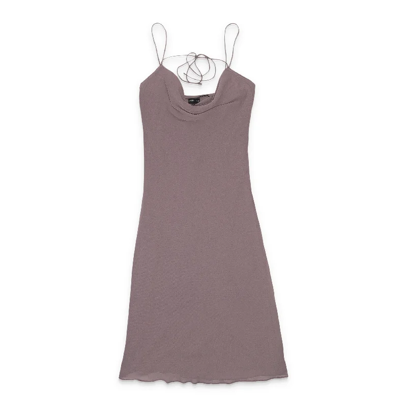 Lowest Price CALLIPYGIAN TIE BACK COWL GRAY SLIP DRESS