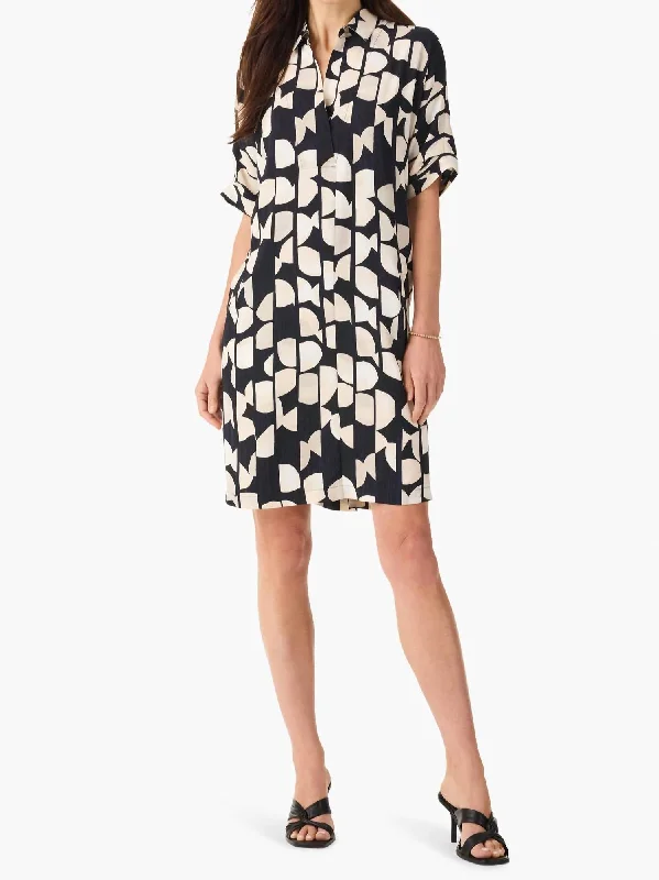 Limited Availability Circle Sequence Devon Dress In Black/multi