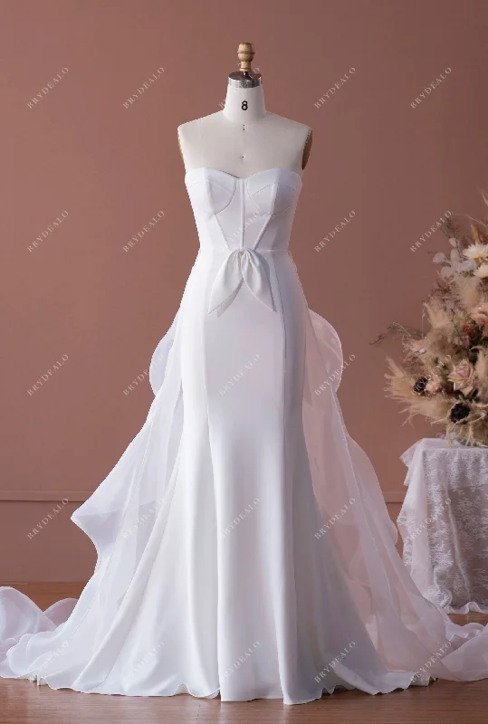 Deep Discounts Elegant Strapless Mermaid Wedding Dress with Overskirt
