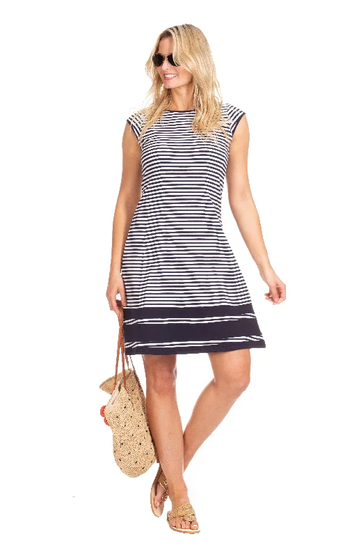 Crazy Deals Hailey Dress in Navy & White Stripe