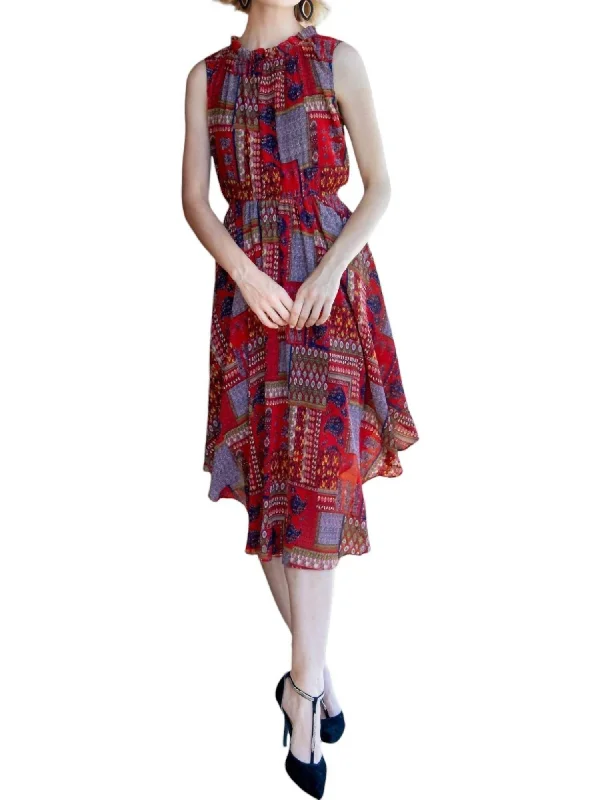Bargain Prices Shentel Dress In Patchwork Pleated