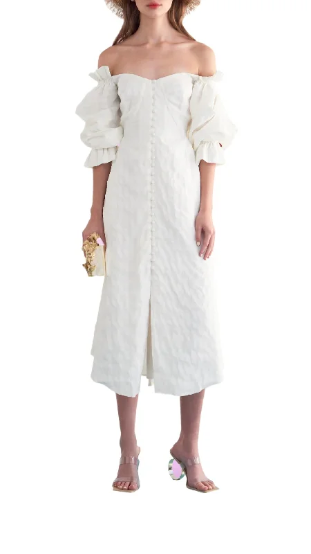 Limited Availability Simona Dress In Off White