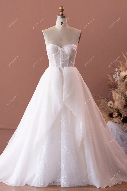 Savings Galore Strapless Corset Lace Organza Wedding Ballgown
