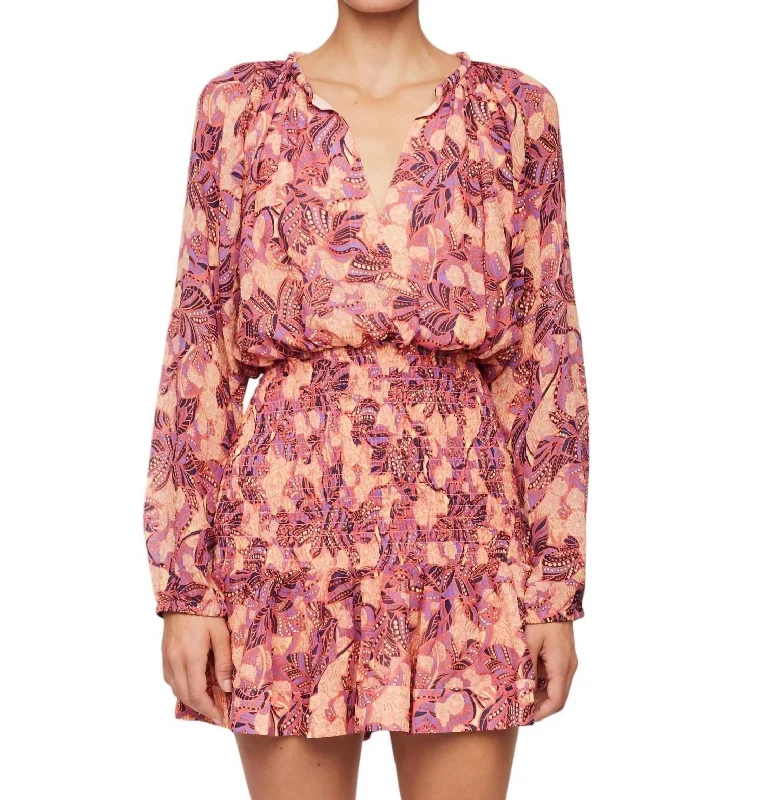 Limited Stock Callie Dress In Coral/iris Multi