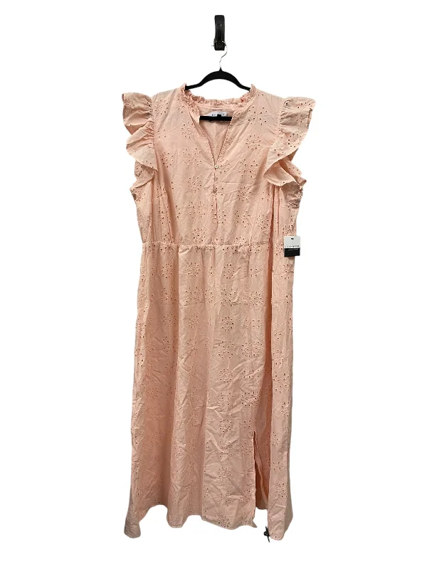 Get It Before It’s Gone Dress Casual Maxi By Eloquii In Pink, Size: 3x