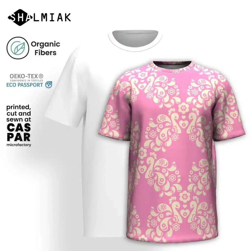Shop and Save PEACOCK LOVE pink - T-shirt  (organic cotton)
