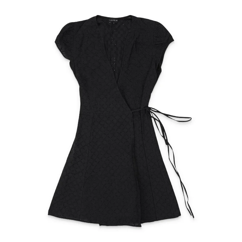 Final Clearance CALLIPYGIAN WRAP BLACK MINI DRESS