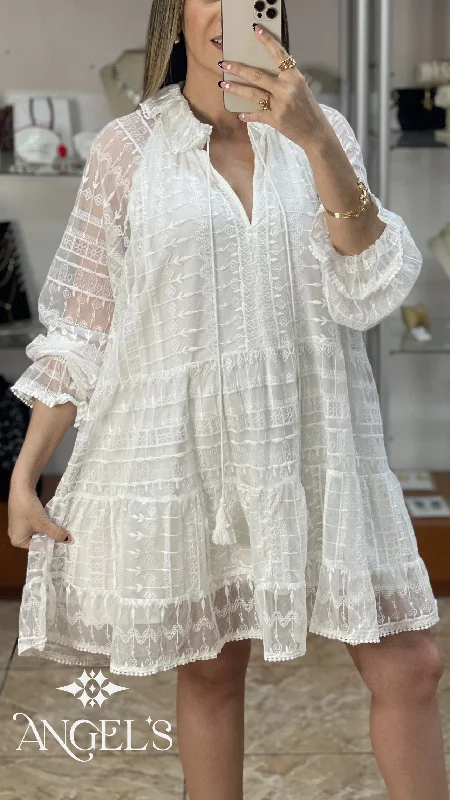 Flash Sale White Babydoll Dress