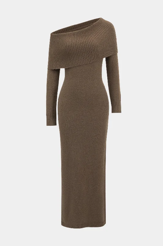Can't Be Beat Sweater Asymmetrical Long Sleeve Dress