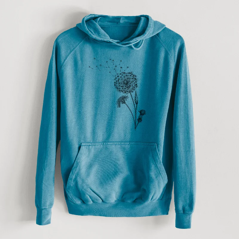 Price Slash Common Dandelion - Taraxacum officinale  - Mid-Weight Unisex Vintage 100% Cotton Hoodie