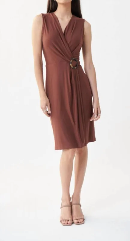 Super Sale Brown Knot Dress In Espresso