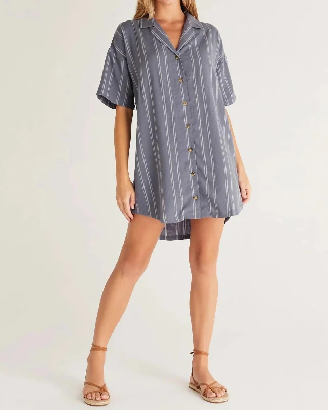 Deal of the Day James Easy Striped Dress in Worn Indigo | Worn Indigo