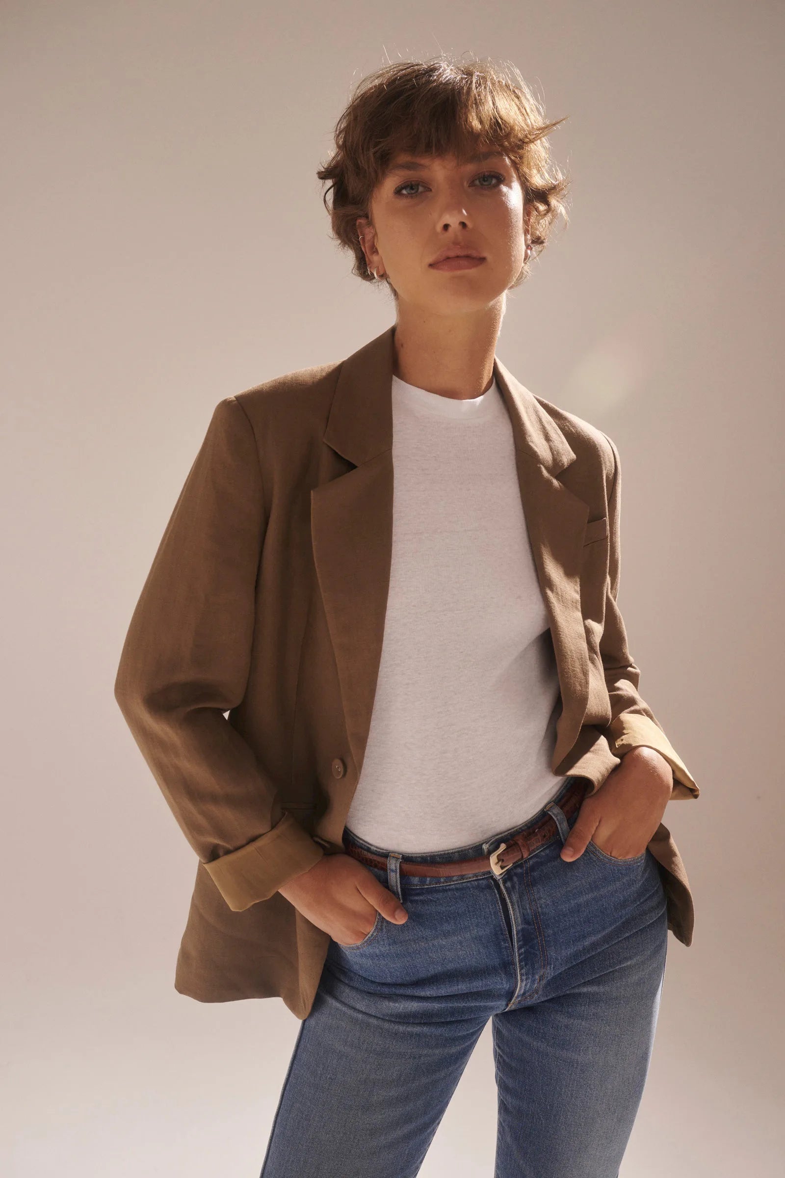 Price Reduction Kaia Blazer - Tobacco