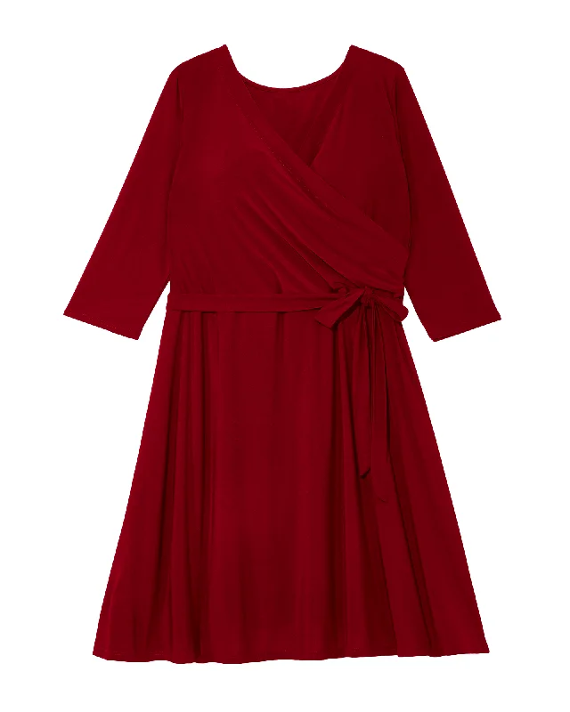 Amazing Deals Orlando Faux Wrap Dress | Burgundy