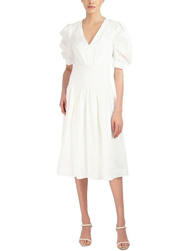 Today’s Deal Womens Smocked Cotton Midi Dress