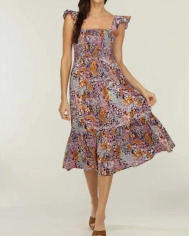 Buy Now Rylan Smocked Midi Dress in Multi | Multi