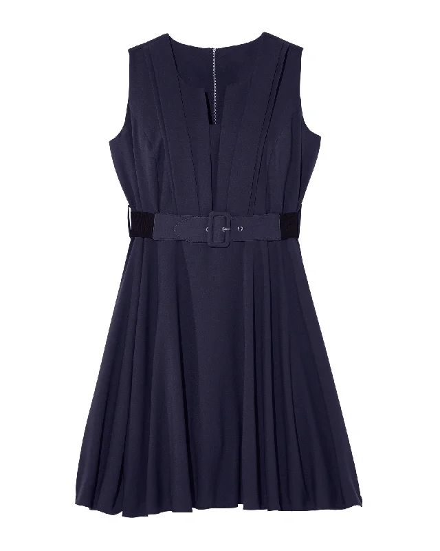 Deal of the Week Lyra Belted Fit & Flare Dress  | Navy