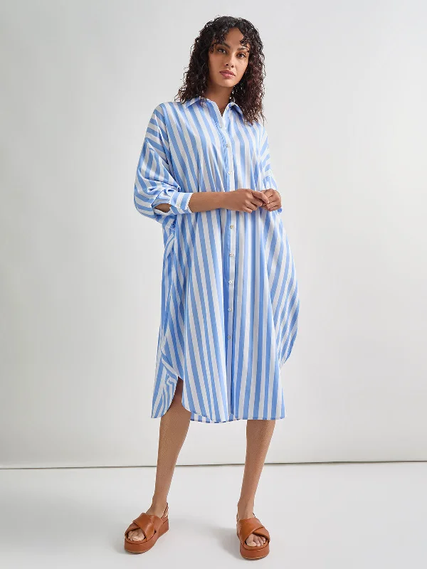 Epic Deals Midi Oversized Shirtdress - Striped Woven