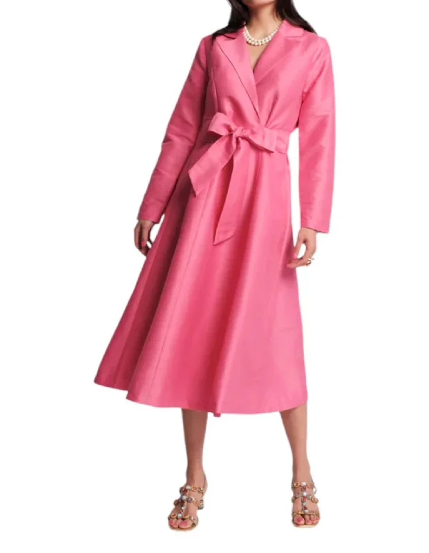 Sale Event Lucille Wrap Dress In Shantung Pink