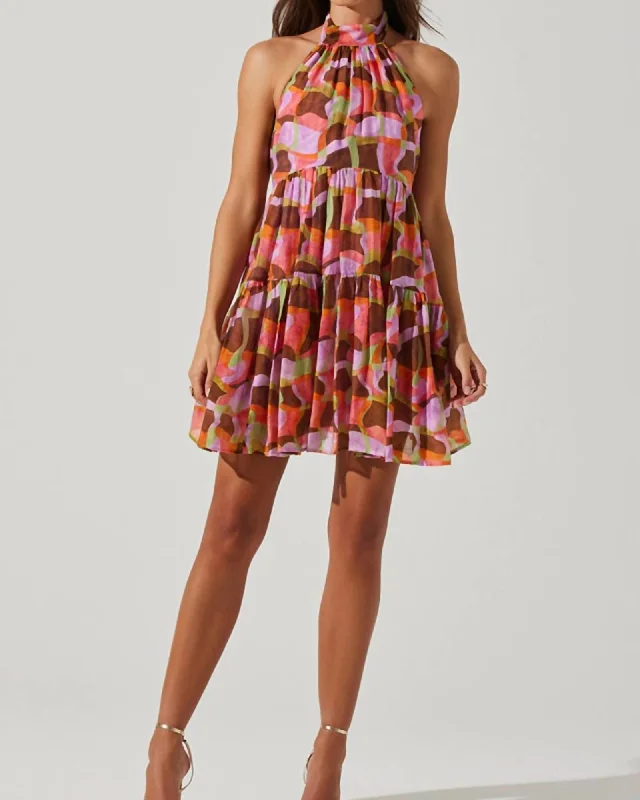 Take Advantage Joetta Dress in Red Brown Multi | Red Brown Multi