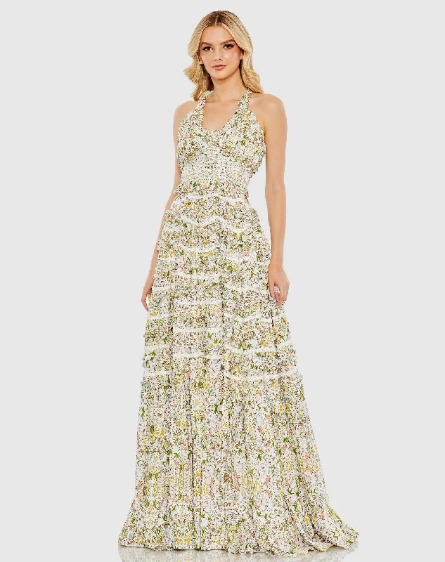 Reduced Prices Cross Back Floral Ruffle Tiered Smock Dress