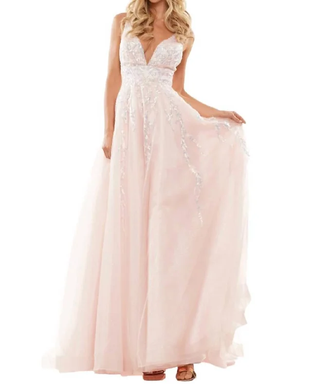 Time-Limited Offer Glitter Tulle A-Line Prom Dress In B-Pink