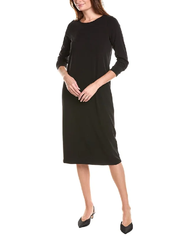 Super Bargain EILEEN FISHER Jewel Neck Slim Flare Dress